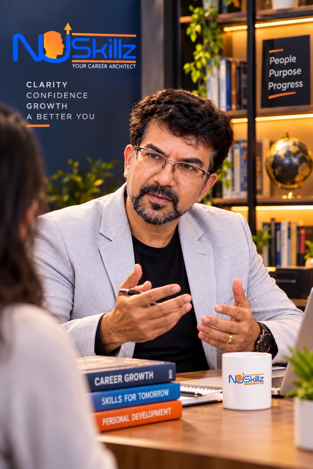 Dr. Vijay Suryashekhar, Founder & Director of NuSkillz, in a career counselling session